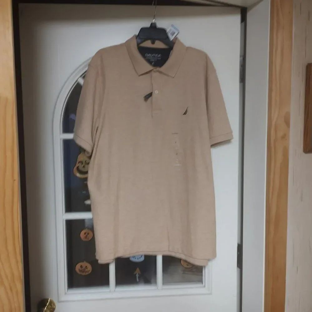 New Nautica Performance Deck Polo Beige Colored Wicking Size Men's XL